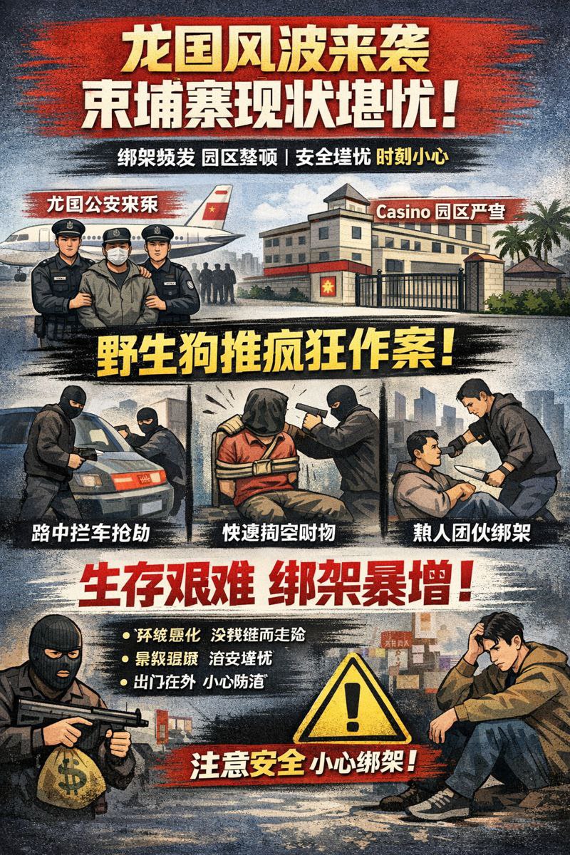 #网友分享 最近都是关于龙国公安来柬埔寨，很多园区都扛不住压