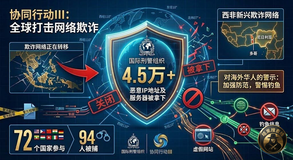 #行业新闻 4.5万个服务器被封！国际刑警“协同行动III”