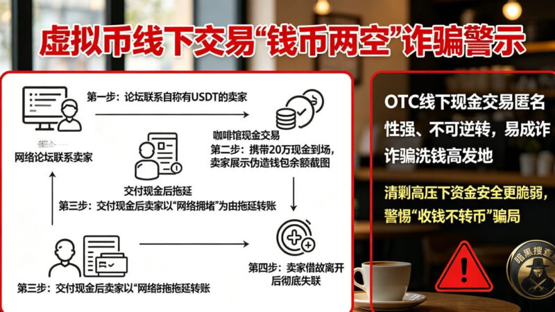 #国内新闻：虚拟币线下交易“钱币两空”诈骗频发，USDT当面