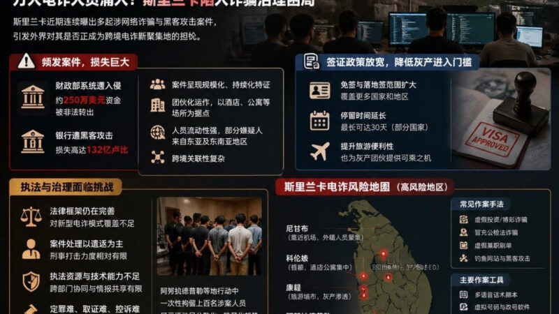 斯里兰卡成下一个柬埔寨灰产转移 万人电诈人员涌入！斯里兰卡陷