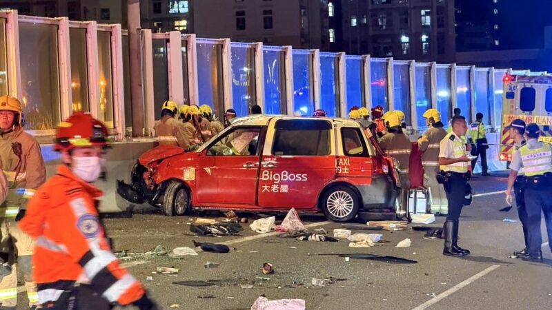 2 passengers killed as truck collides with taxi on Hong Kong road