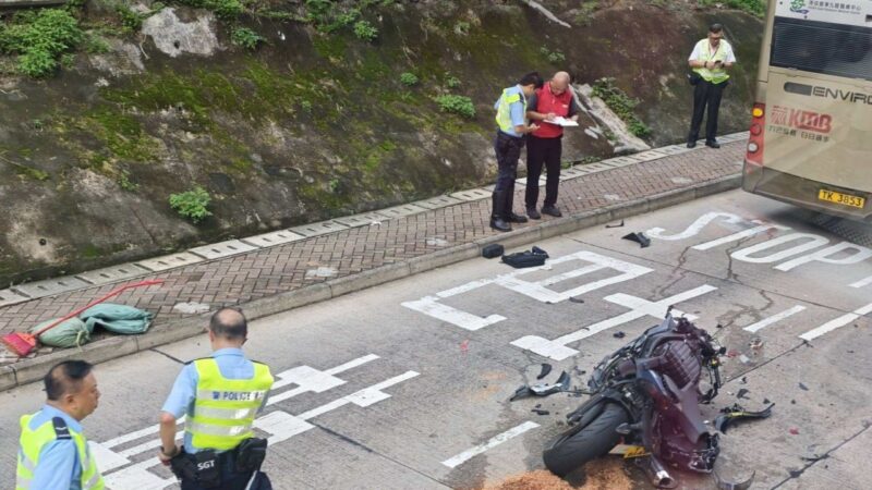 Motorcyclist dies after collision with double-decker bus in Hong Kong