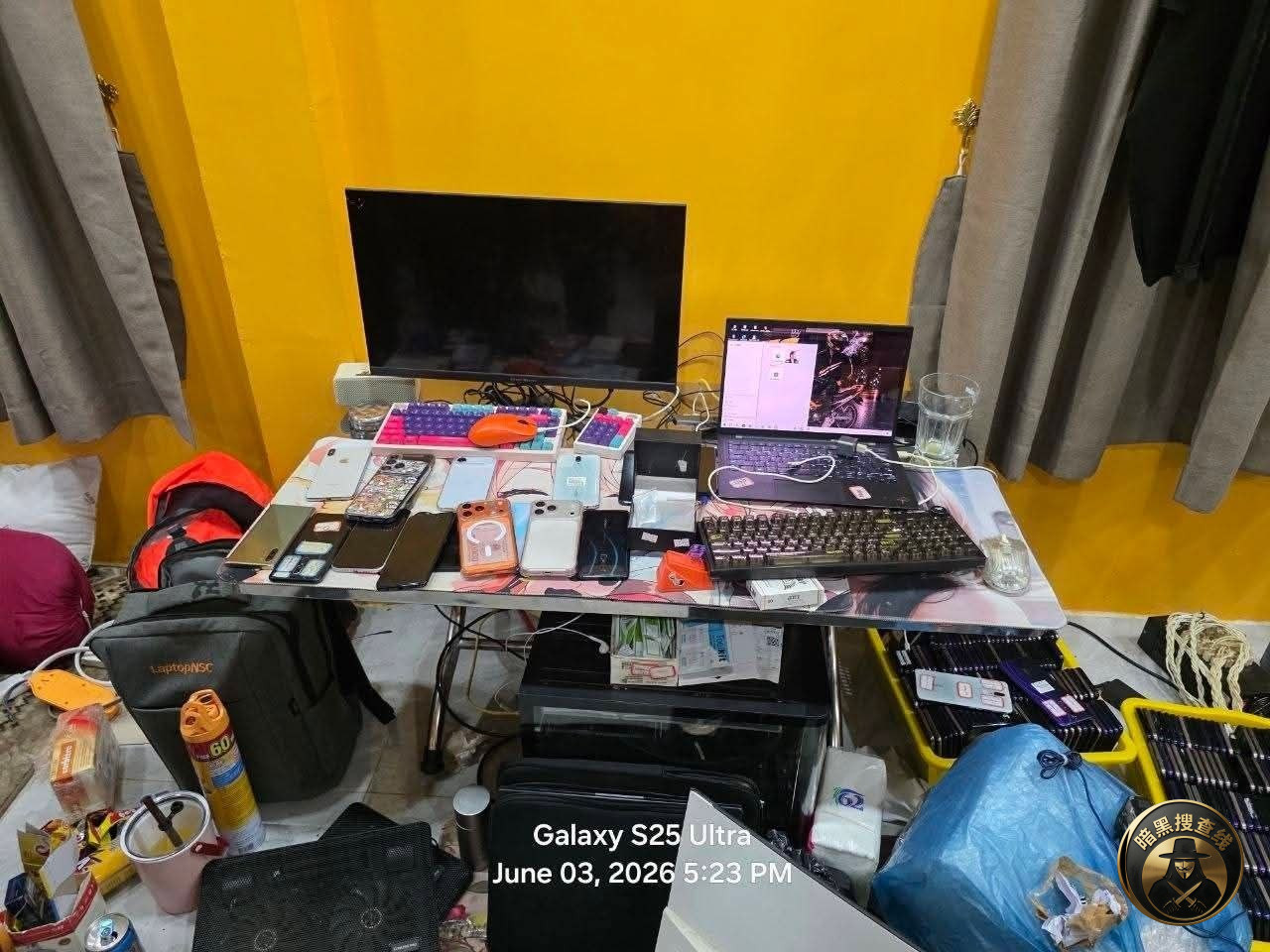 巴域清网再添战果:19人被抓,手机堆积如山,还有毒品 巴域清网再添战果:19人被抓,手机堆积如山,还有毒品
