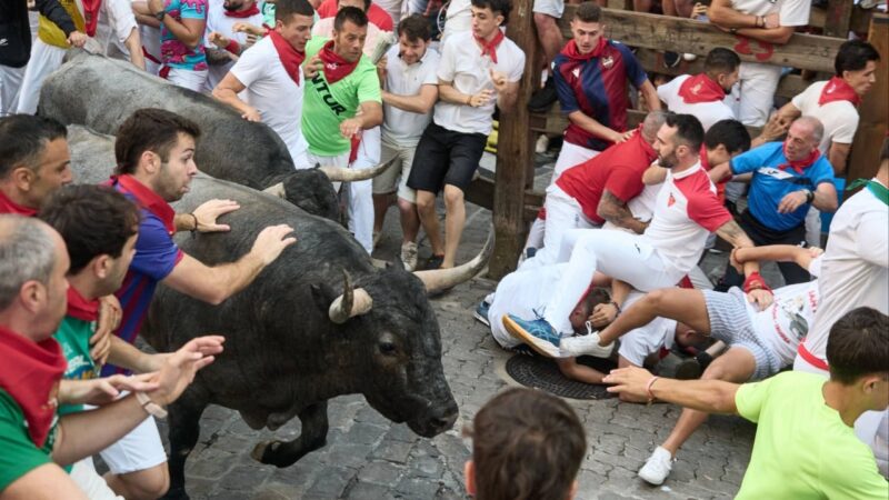 Runner gored in the face at Spain’s San Fermin bull run festival