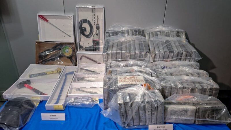Hong Kong police seize HK0m of cocaine hidden in 3-tonne metal containers