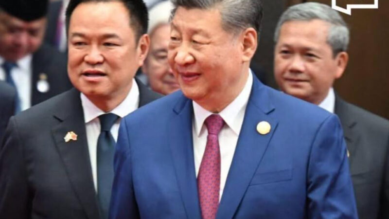 泰国媒体报道：今天，泰国总理阿努廷在上海与中国国家主席习近平