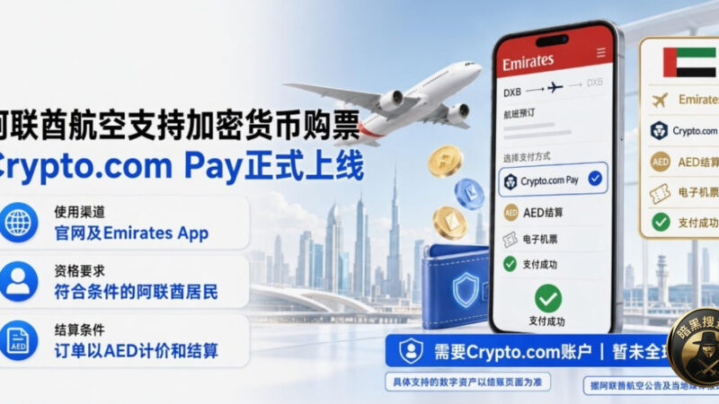 阿联酋航空正式支持加密货币购买机票

阿联酋航空宣布上线