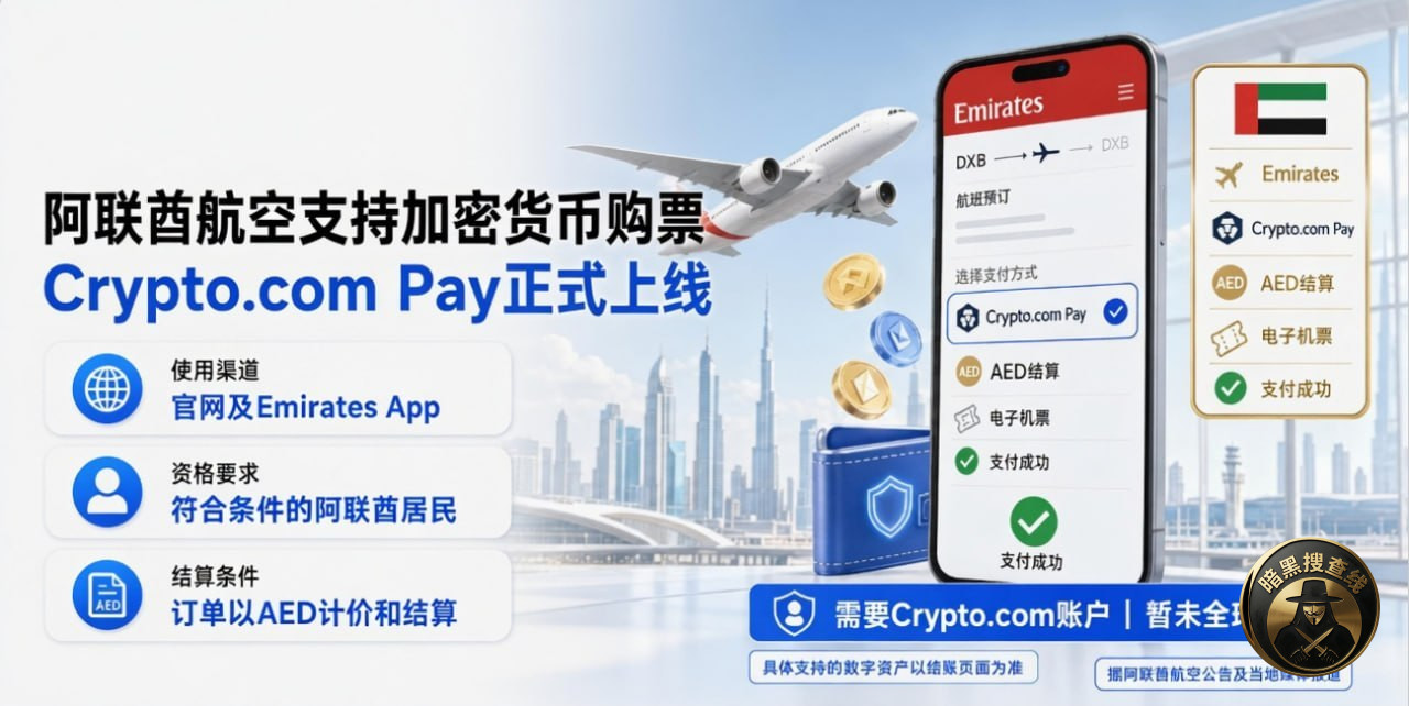 阿联酋航空正式支持加密货币购买机票
阿联酋航空宣布上线 阿联酋航空正式支持加密货币购买机票
阿联酋航空宣布上线