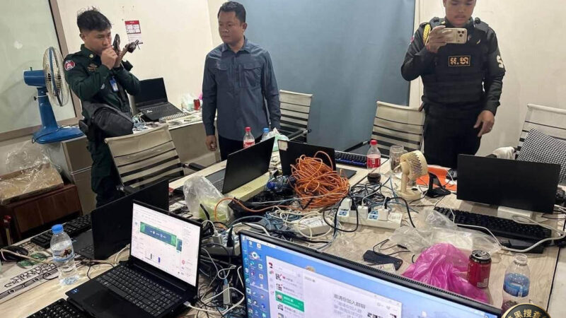 西港查获一诈骗窝点 逮捕7名中国籍嫌疑人

昨天，西港市