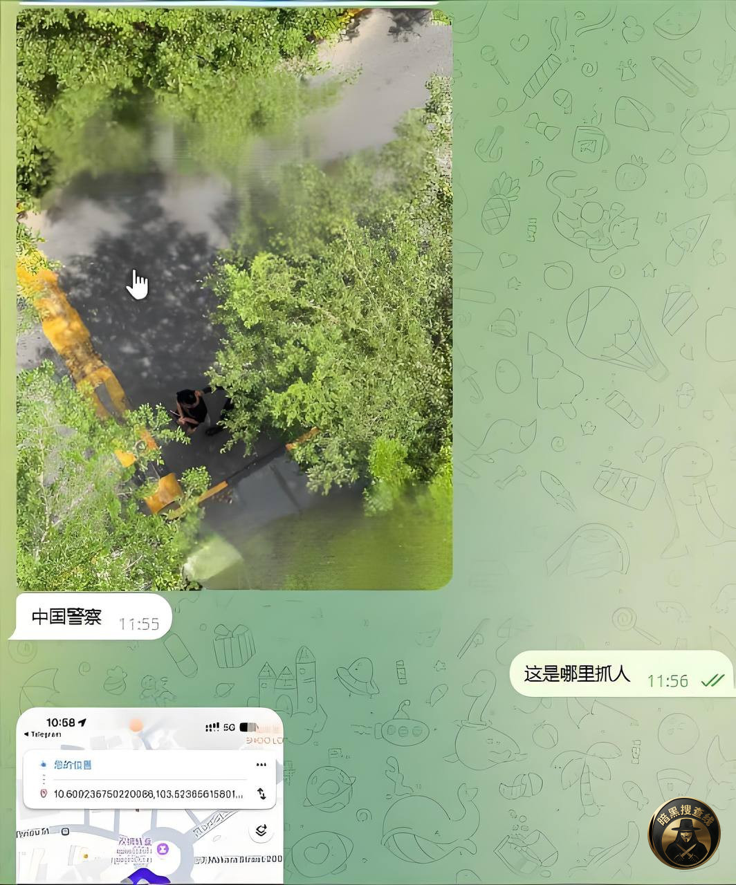 西港“双狮转盘”附近,中柬联合执法,一名涉案人员被当场控制带 西港“双狮转盘”附近,中柬联合执法,一名涉案人员被当场控制带